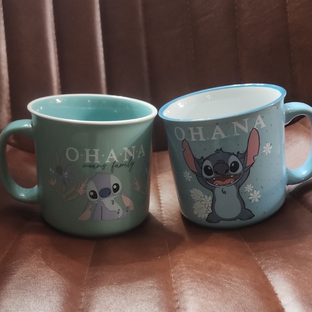 Disney Stitch "Ohana" Ceramic Coffee Mug - Blue/Teal